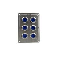 Stainless Steel Switch Panels with Blue LED On/Off Switches
