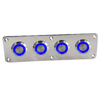 Stainless Steel Strip Switch Panels with Blue LED On/Off Switches