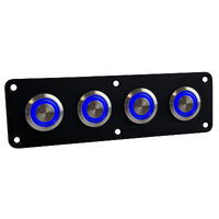 Black Stainless Steel Strip Panels with Stainless Steel Switches Blue LED