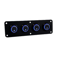 Black Coated Stainless Steel Strip Panels with Black Switches Blue LED