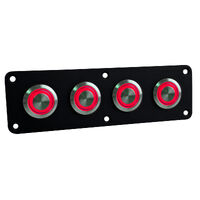Black Stainless Steel Strip Panels with Stainless Steel Push Button Switches Red LED