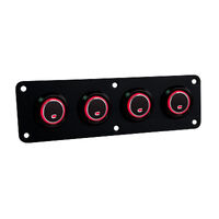Black Coated Stainless Steel Strip Panels with Black Push Button Switches Red LED
