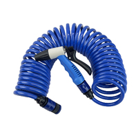 Coiled Washdown Hose Kit with Trigger Nozzle & Mesh Storage Bag