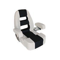 HM58 Flip-Up Helm Master Boat Seat Black Smooth / Black Carbon