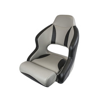 H52 Helmsman Flip-Up Boat Seat - Carbon Black with Red Stitching