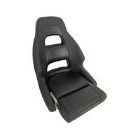 RM52 Flip-Up Boat Seat Carbon Black / White Embossed