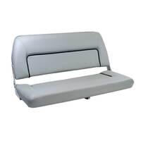 S90 Double Folding Bench Boat Seat - Off White/Black Piping