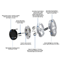 Hella Apelo A2 Aluminium Underwater Light White/Blue LED with Charcoal Lens