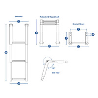 Above Platform Telescopic Ladder with Moulded Ribbed Steps