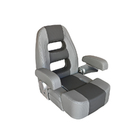 HM58 Flip-Up Helm Master Boat Seat Black Smooth / Black Carbon