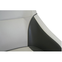 Ocean 51 Deluxe Flip Up Boat Seat - Off-White/Dark Blue Carbon