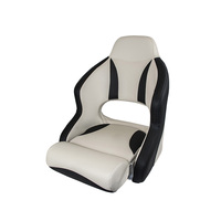 H52 Helmsman Flip-Up Boat Seat - Carbon Black with Red Stitching