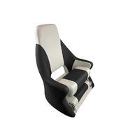 MB70 Helm Boat Seat with Flip Up Bolster Off-White / Dark Blue