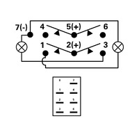 Rocker Switch with LED Laser Etched Cover Trim Tabs (ON)/OFF/(ON)