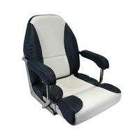 Mojo Deluxe Flip-Up Helm Boat Seat Off-White