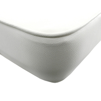 Flip-Up Folding Jump Boat Seat Off-White with Black Piping & Powder Coated Hinges