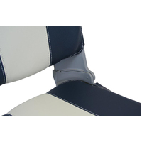 SS48 Padded Folding Boat Seat - Dark Blue/Off White
