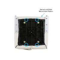 Deluxe High Back Folding Boat Seat - Off-White/Dark Blue