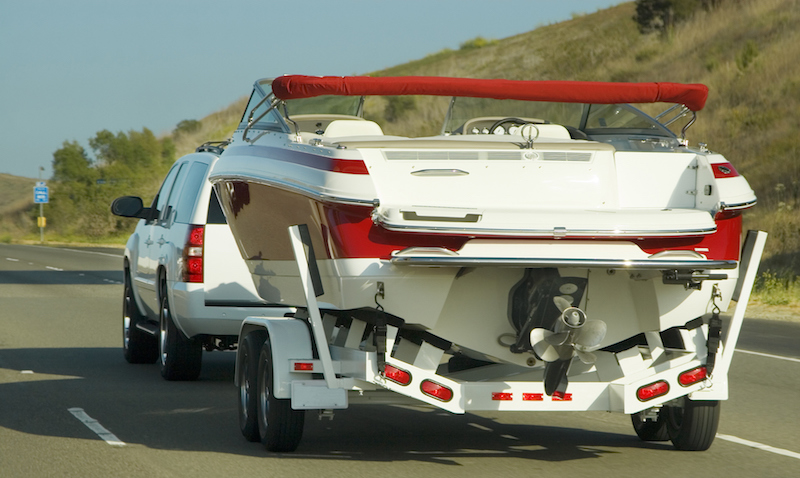 A boat trailer with recently re wired led trailer lights attached and working correctly.