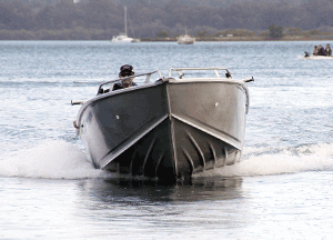 Head-on shot without the SLTs & boat leaning to one side.