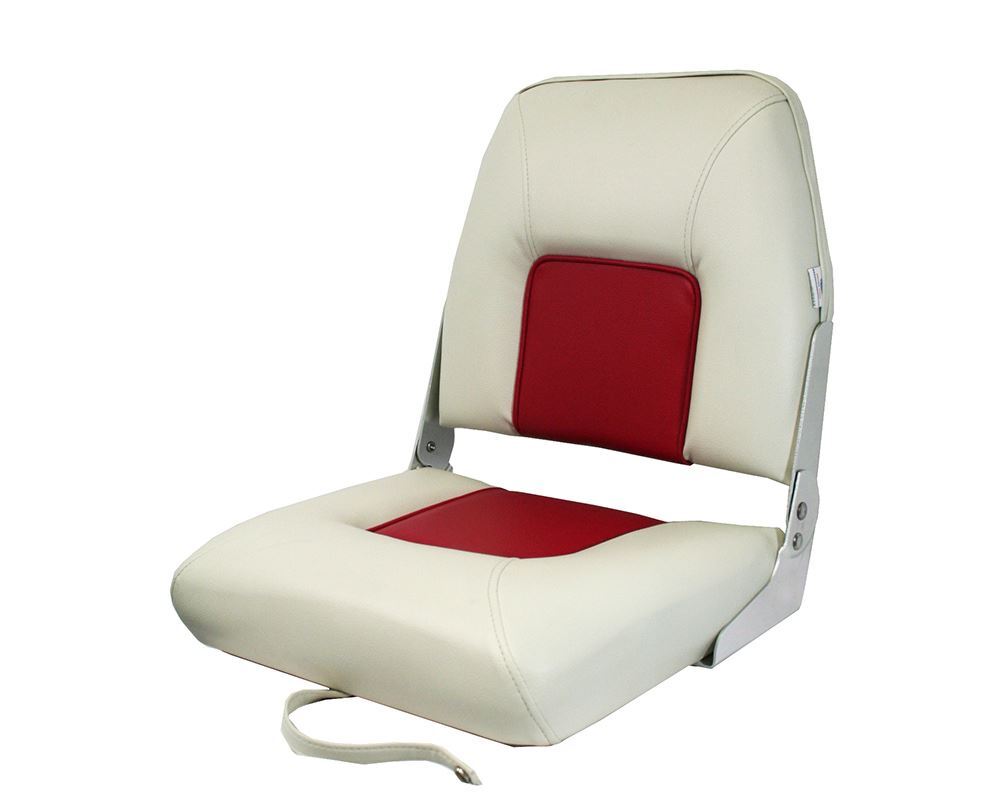 S40 Folding Padded Seat - Off White / Red