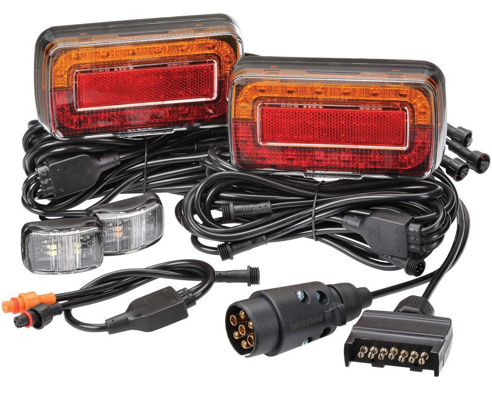 5 Piece LED Brake Lights and Rear Trailer Marker Lights 4-Way Trailer Light Wiring Kit ABN Rear Trailer Lights LED Kit 