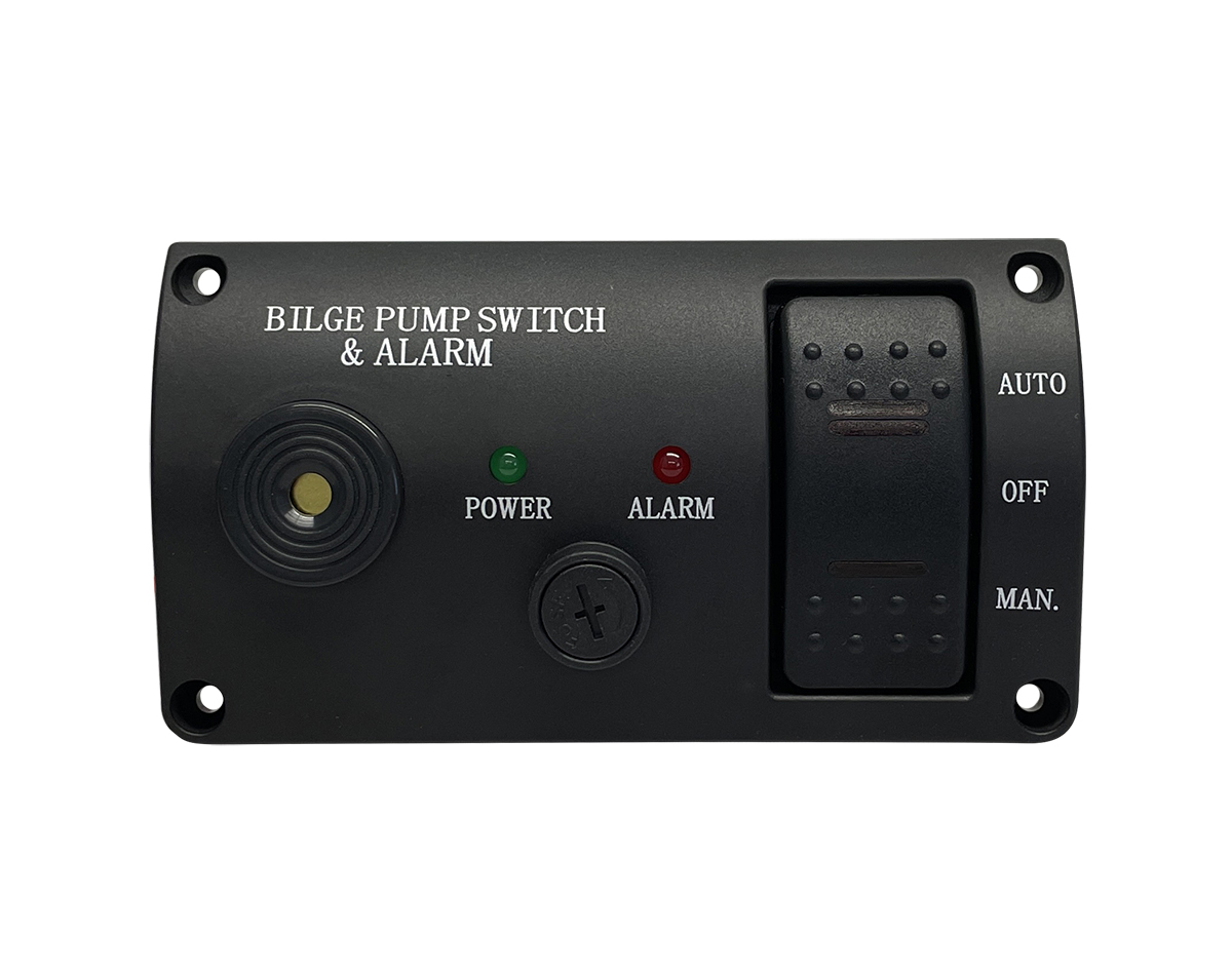 Bilge Pump Switch & Alarm Control Panel 12V - front view