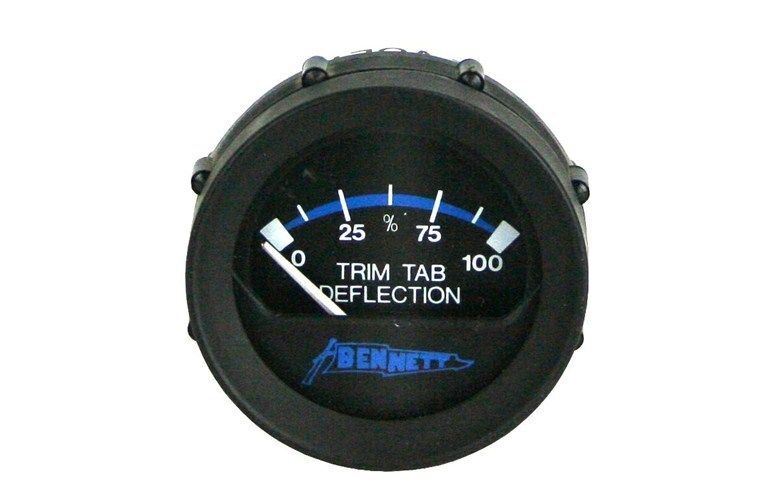 Trim Tab Gauge Black 50mm 12/24V