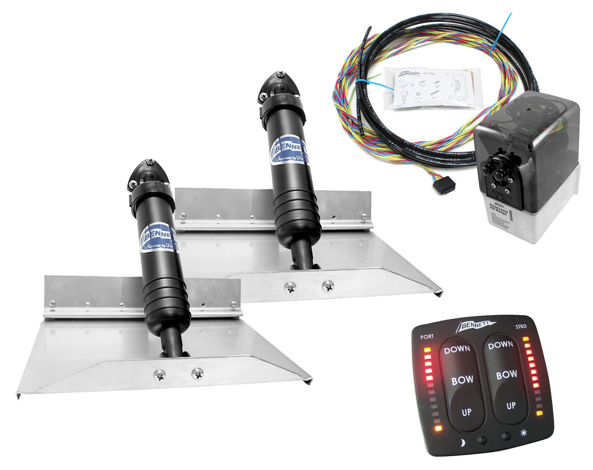 Marine Classic Hydraulic Trim Tab Complete System 9" Plate with