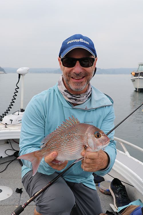 Mick F with pan-sized snapper