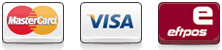 We Accept MasterCard, Visa, Eftpos