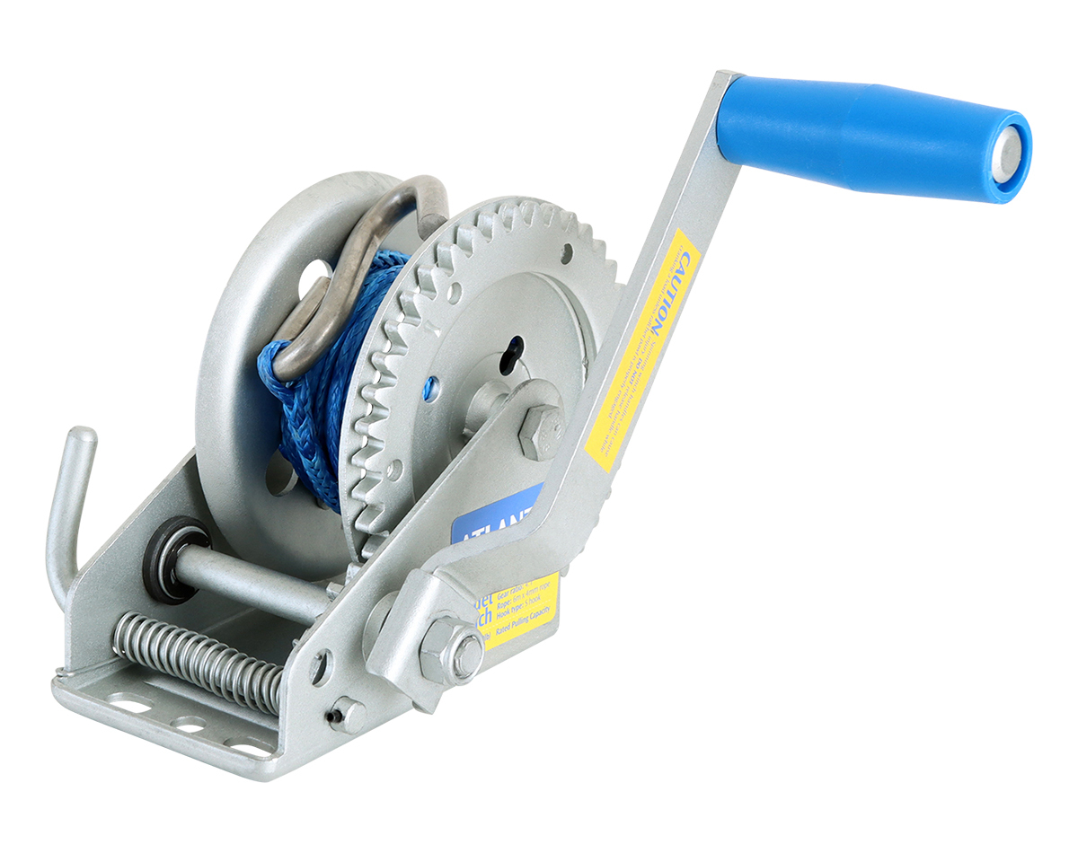 Manual trailer winch