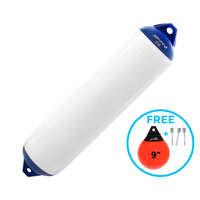 Boat Fender F4 White/Blue 1030x215mm