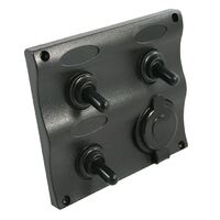 Water Resistant Wave Switch Panel 3 Gang with Cig Socket