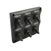 Water Resistant Wave Switch Panel 6 Gang with LED Indicators