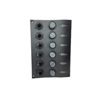 Water Resistant Wave 6 Gang Switch Panel with Circuit Breaker 