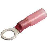Ring Terminal Adhesive Lined Red 2.5-3mm Wire 5mm Tab (50pk)