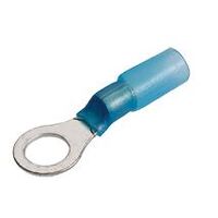 Ring Terminal Adhesive Lined Blue 4mm Wire 6.3mm Tab (50pk)