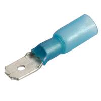 Blade Terminal Adhesive Lined Male Blue 4mm (50pk)