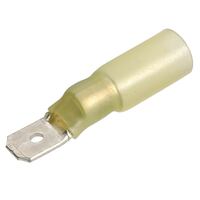 Blade Terminal Adhesive Lined Male Yellow 5-6mm (50pk)