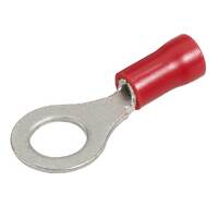 Ring Terminal Red 2.5-3mm Wire 6.3mm Tab (100pk)
