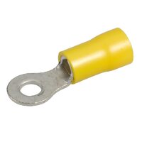 Ring Terminal Yellow 5-6mm Wire 4.3mm Tab (100pk)