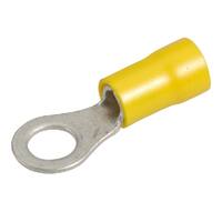 Ring Terminal Yellow 5-6mm Wire 6.3mm Tab (100pk)