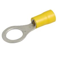 Ring Terminal Yellow 5-6mm Wire 9.5mm Tab (100pk)