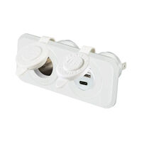 Heavy Duty Flush Mount Twin Accessory USB-A USB-C Socket White
