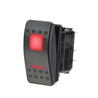 Rocker Switch LED Red On/Off/On 12/24v