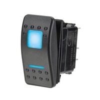 Rocker Switch LED Blue Off/On/On 12/24v