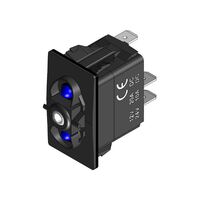 Rocker Switch without Cover On-Off Blue 2 LED