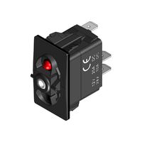 Rocker Switch without Cover On-Off Red 2 LED
