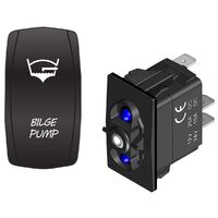 Rocker Switch with Cover Bilge Pump Blue LED